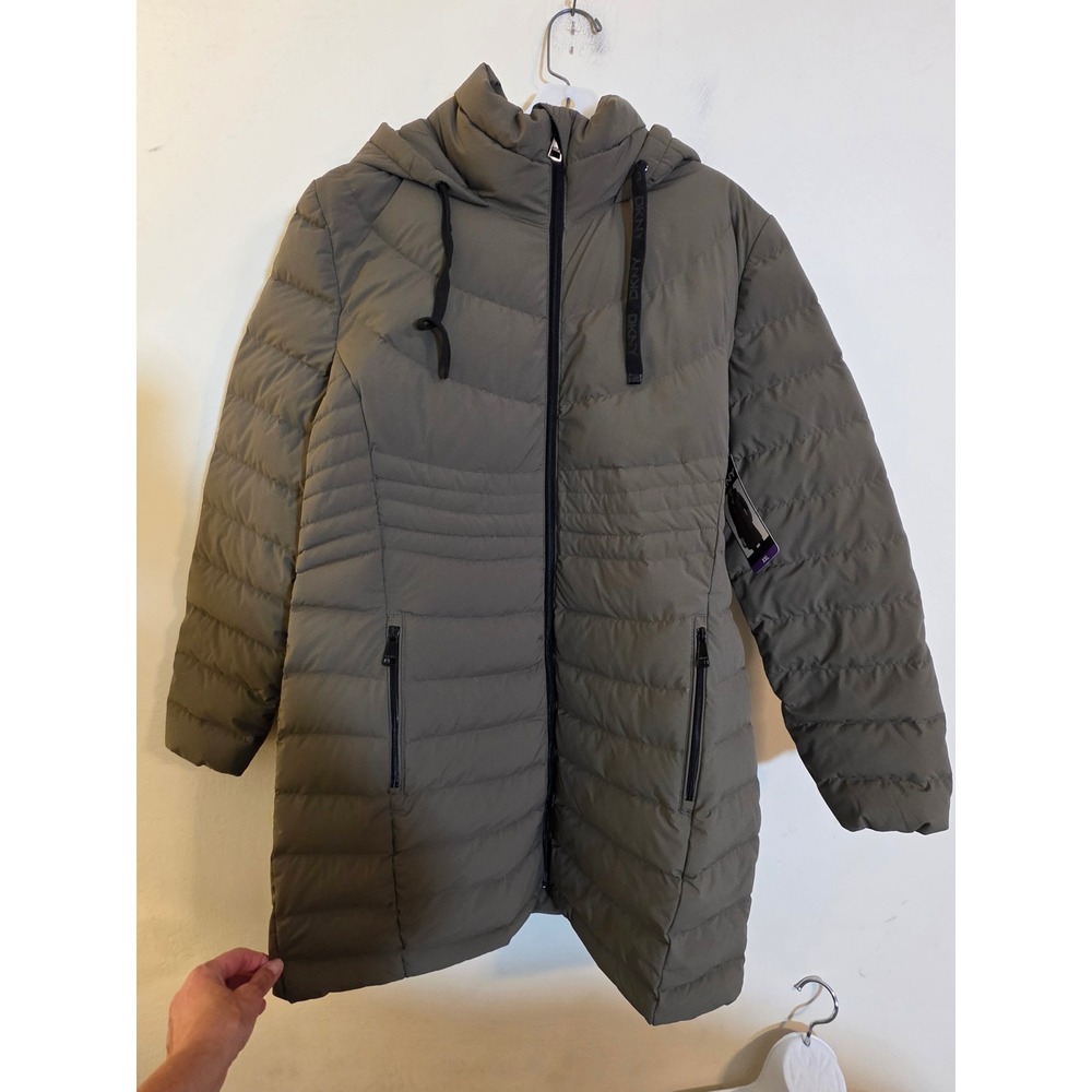 DKNY Womens Juniper Green Down Packable Puffer Coat Jacket XXL DL1MPH56